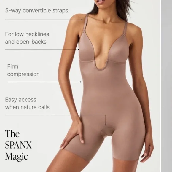 NEW SPANX Black Deep Plunge Bodysuit